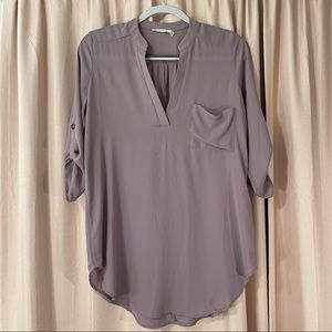 Lush Warren Split Neck Blouse